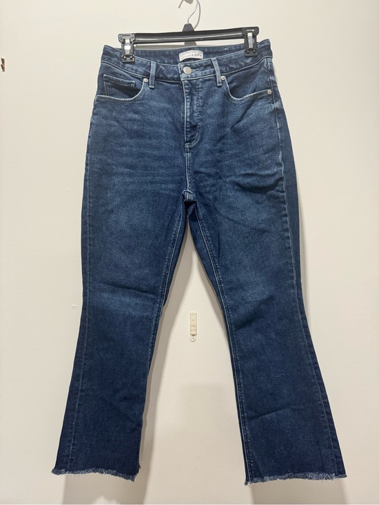 LOFT Denim - LOFT Dark Blue Curvy High Waist Kick Crop Jeans